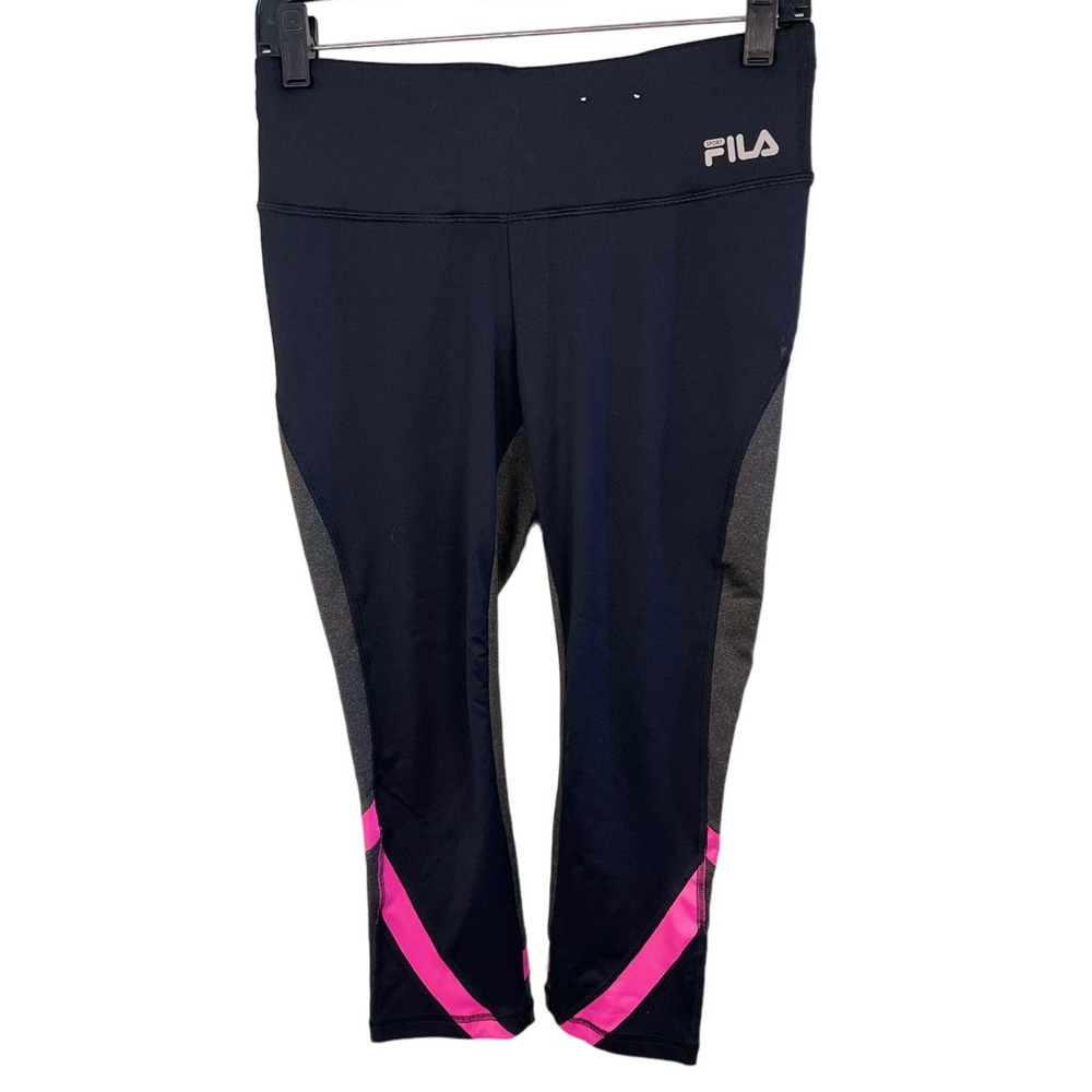 Fila Cropped Length Black Leggings Fila Sport Live in Motion Tie Waist Size S